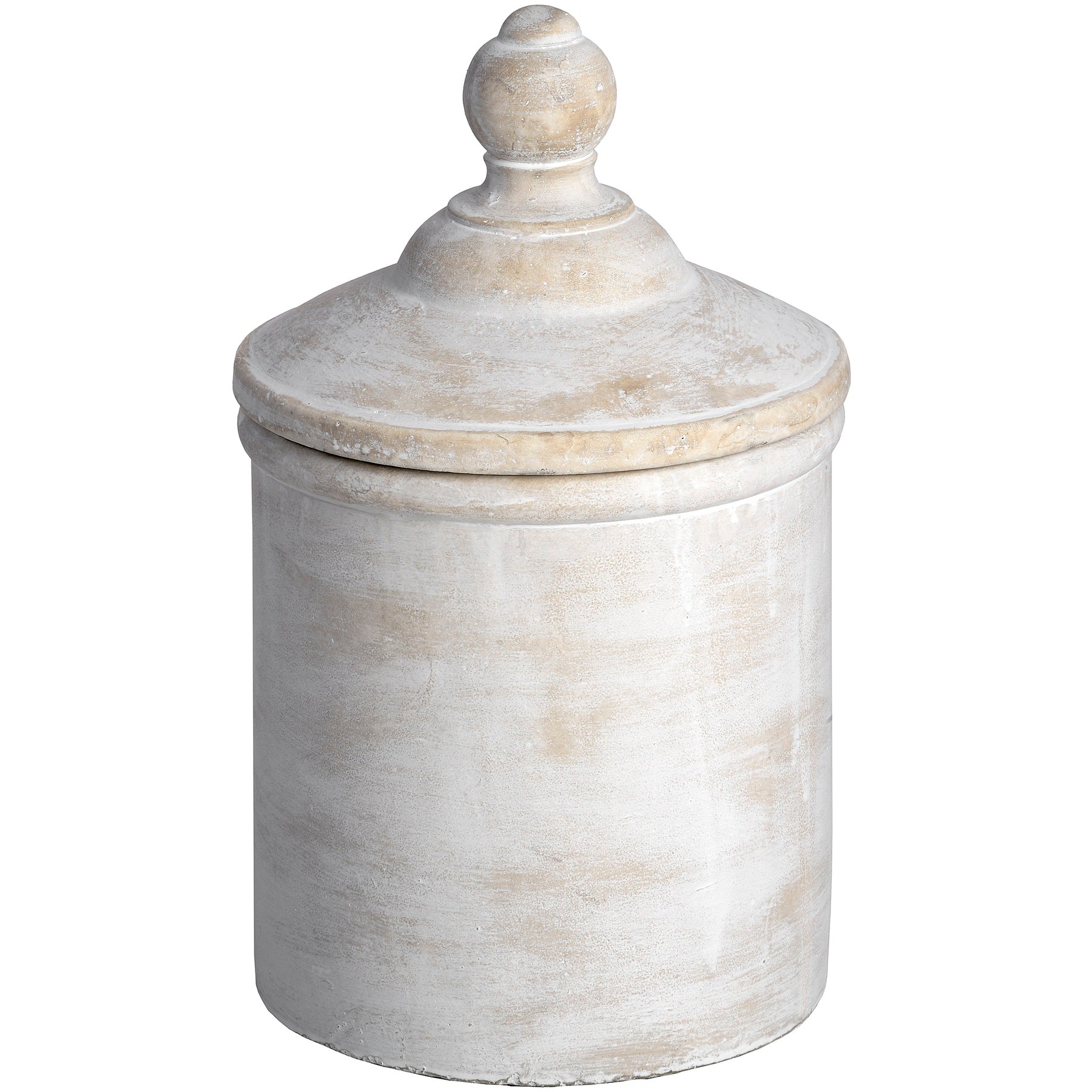 Large Antique White Cannister — main product view