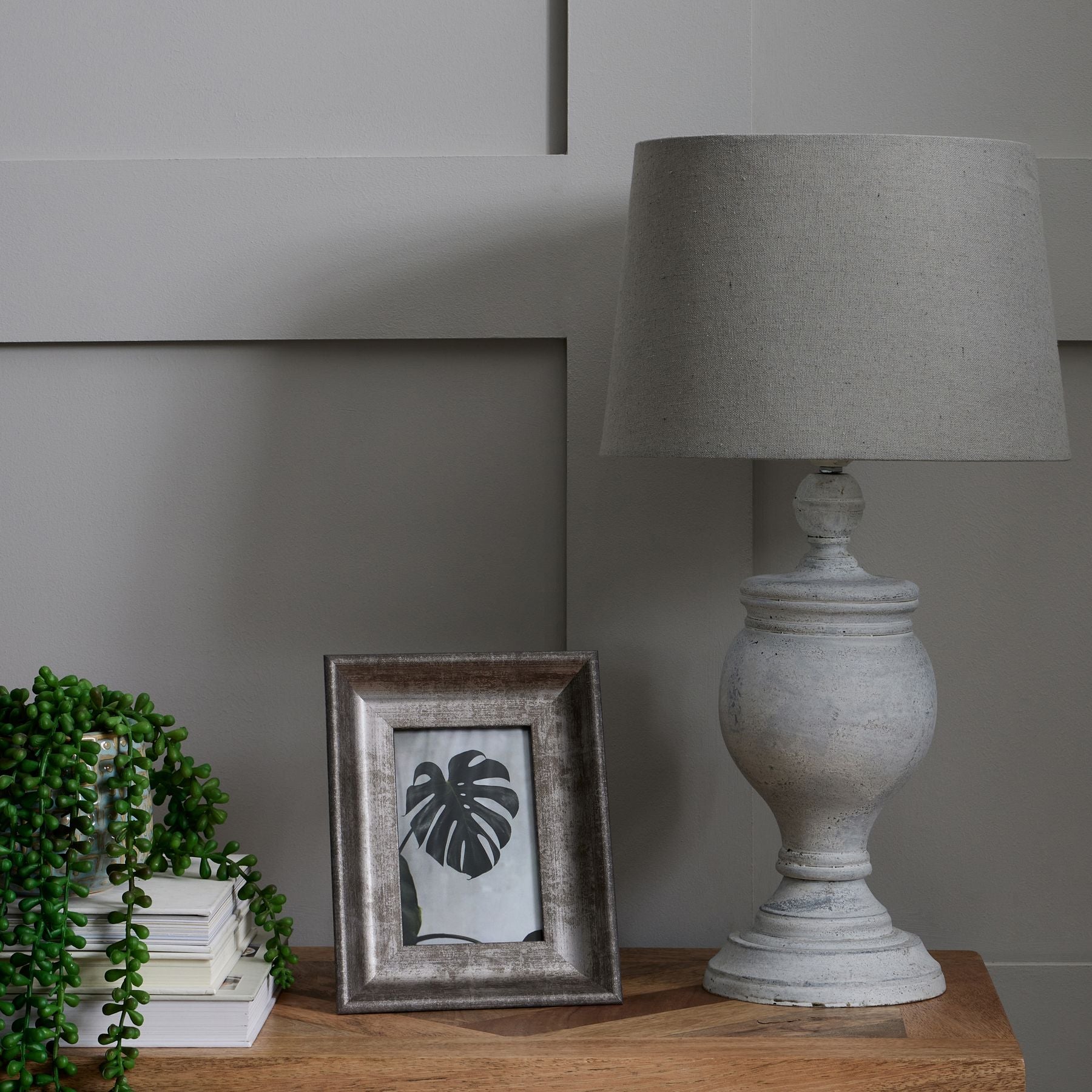 Uthina Table Lamp — alternative angle beige wood