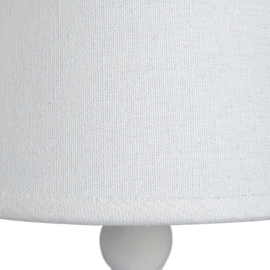 Symi Slim Table Lamp — side view white wood