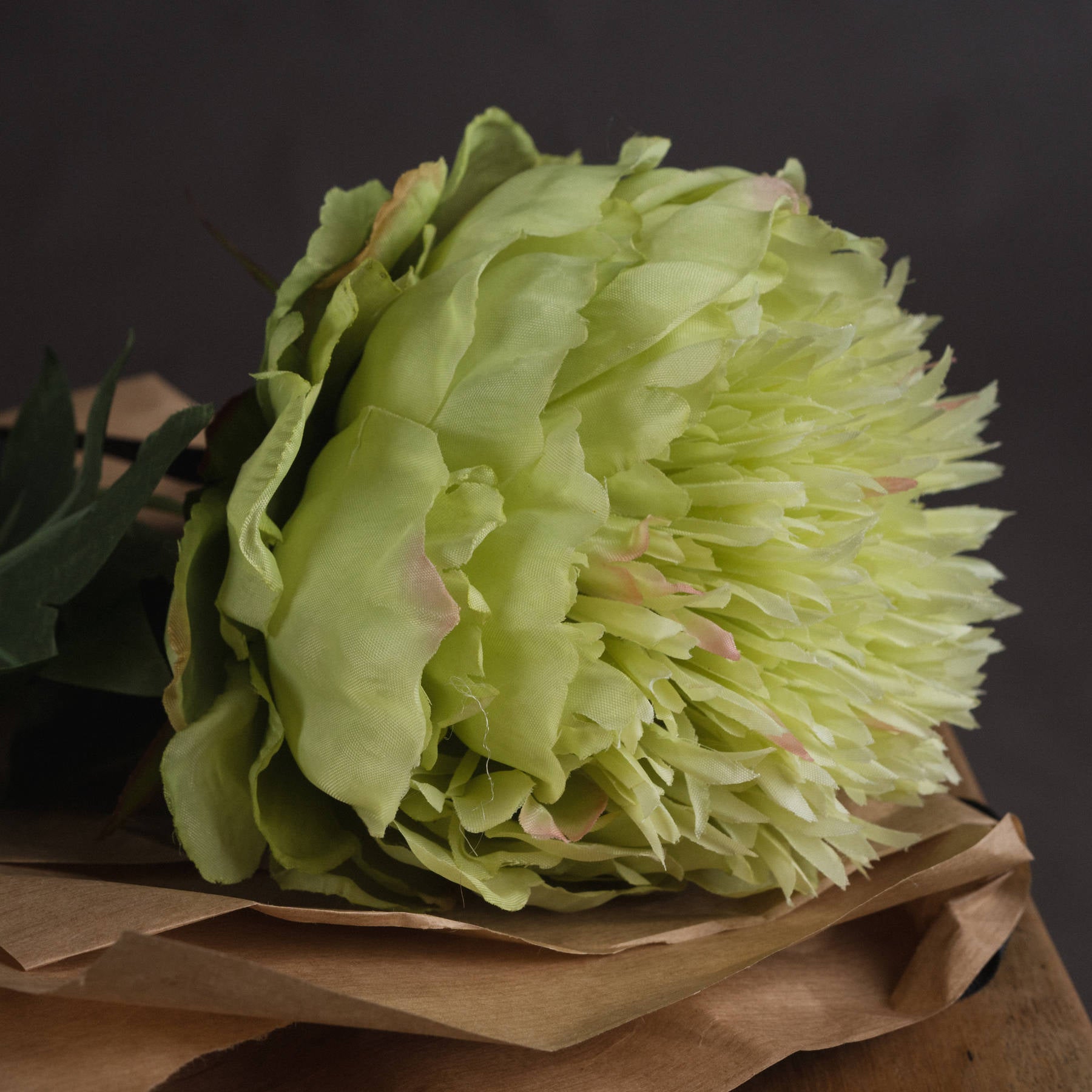 Green Peony — detail close-up green plastic