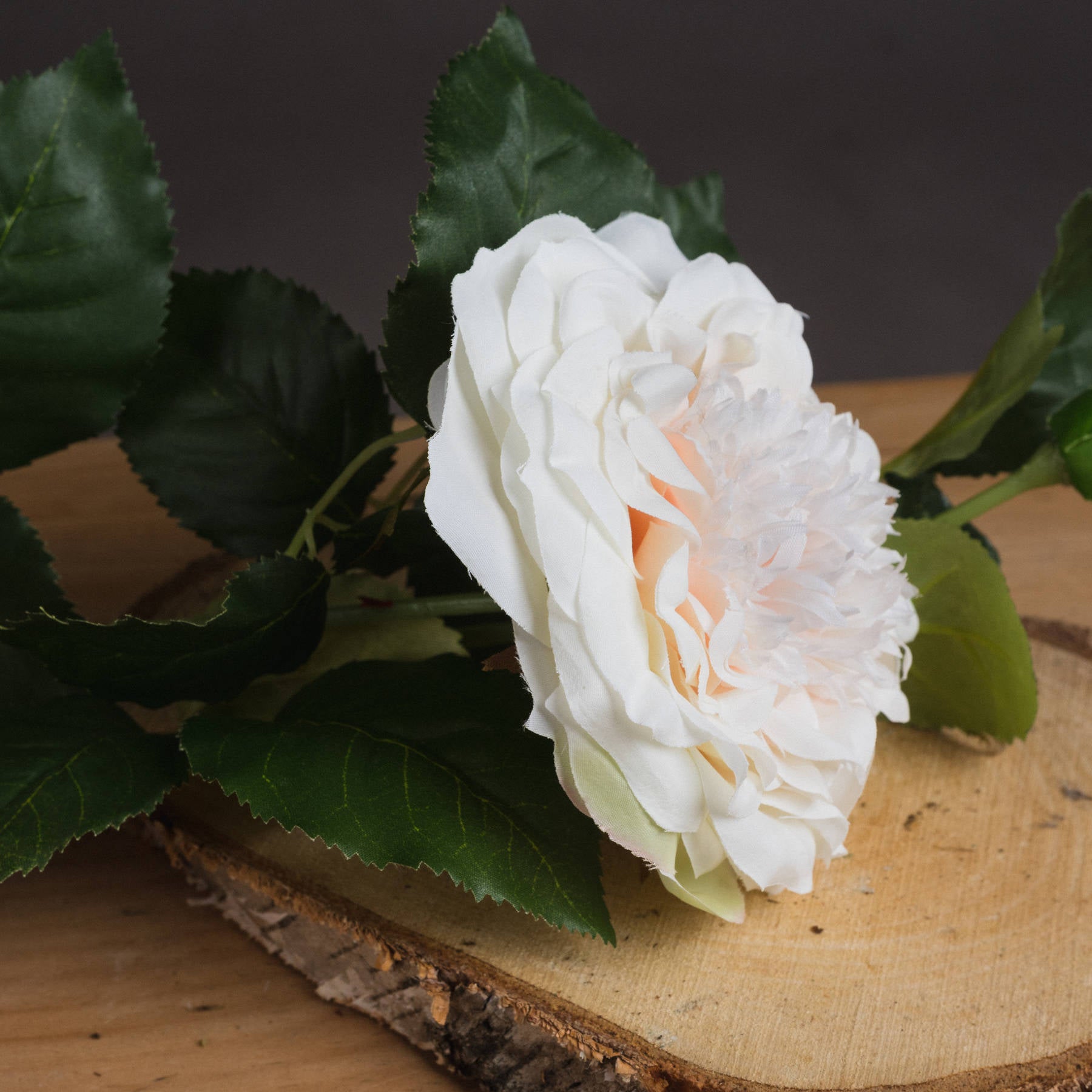 White Garden Rose Spray — detail close-up white plastic