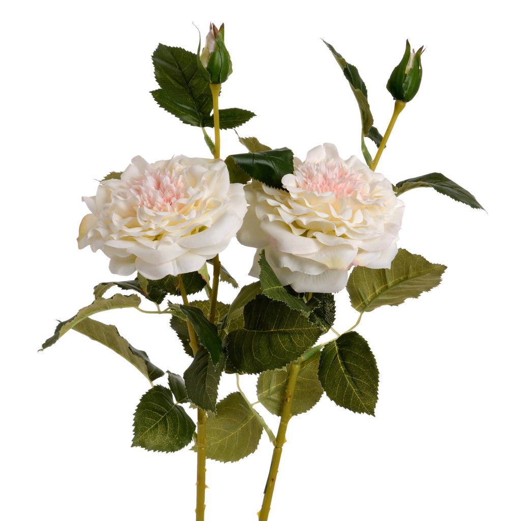 White Garden Rose Spray — alternative angle white plastic