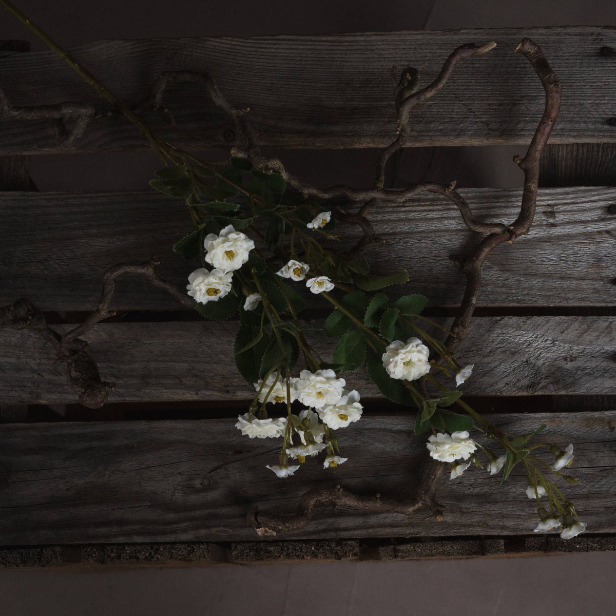 Artificial White Wild Meadow Rose spray: 1 included in The Remembrance Posy. Styling props not included.