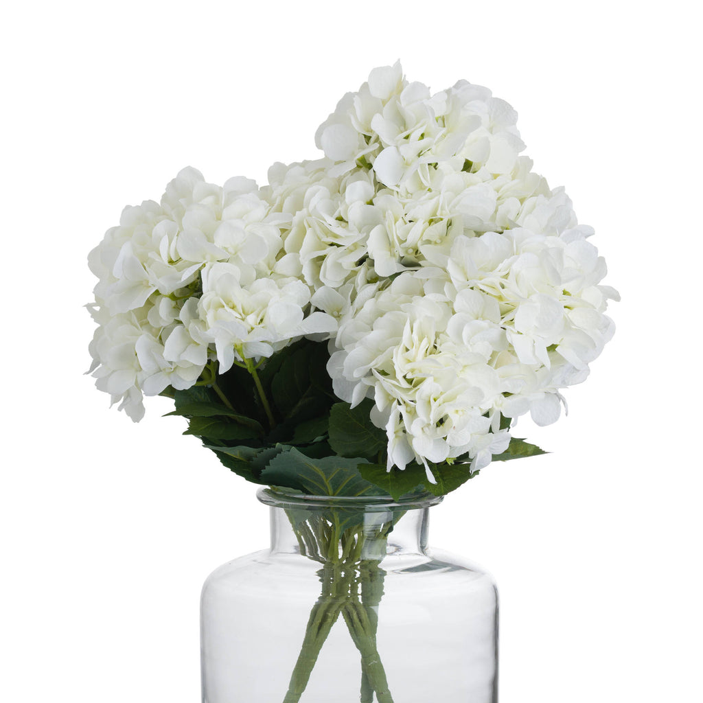 White Hydrangea Bouquet — alternative angle cream plastic