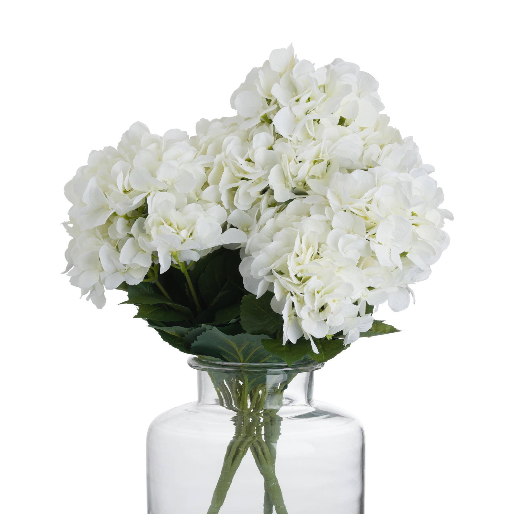 White Hydrangea Bouquet — alternative angle cream plastic