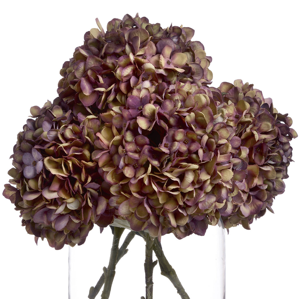 Autumn Burgundy Hydrangea — alternative angle red plastic