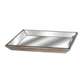 Astor Distressed Mirrored Square Tray W/Wooden Detailing Lge — main product view