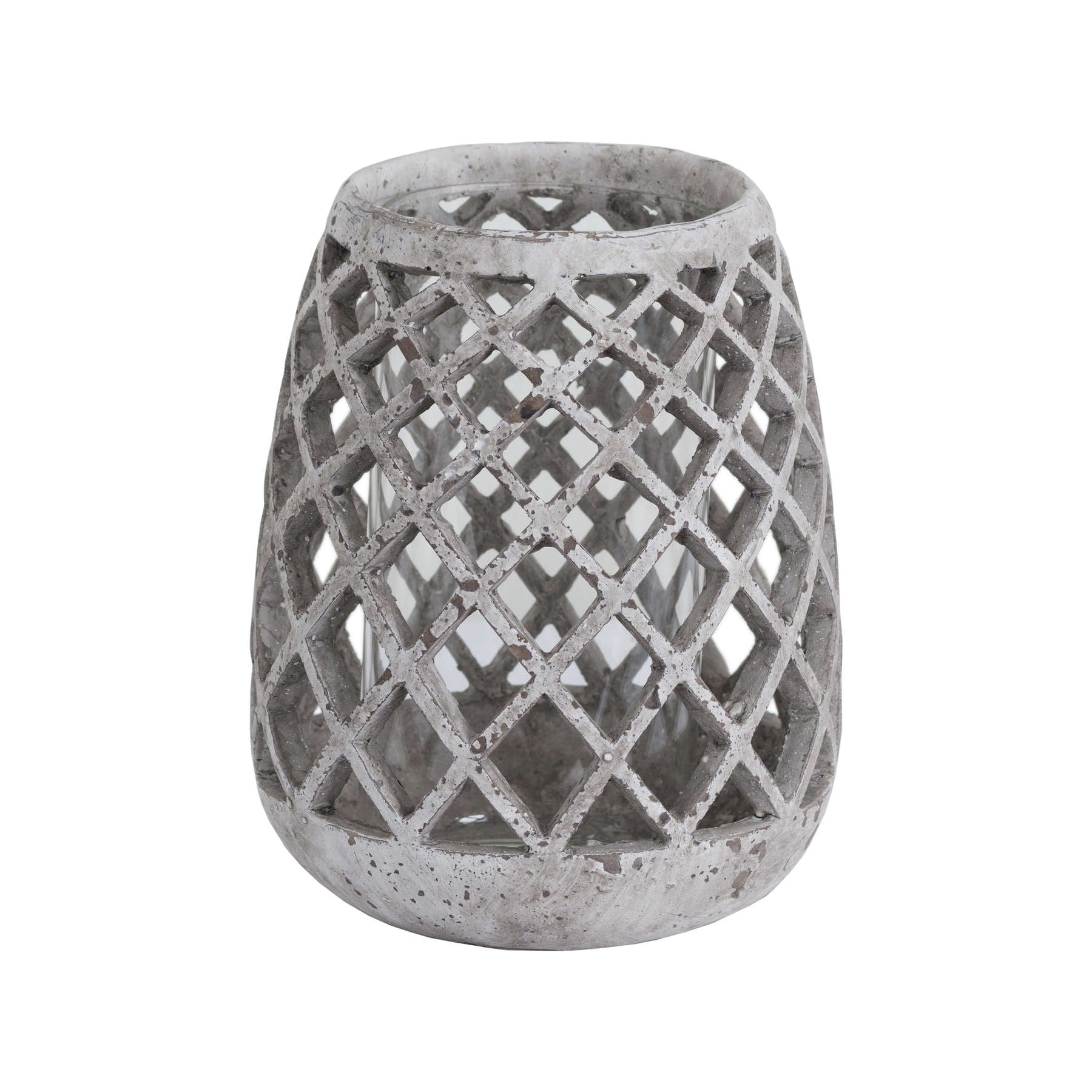 Large Conical Ceramic Lattice Hurricane Lantern — main product view