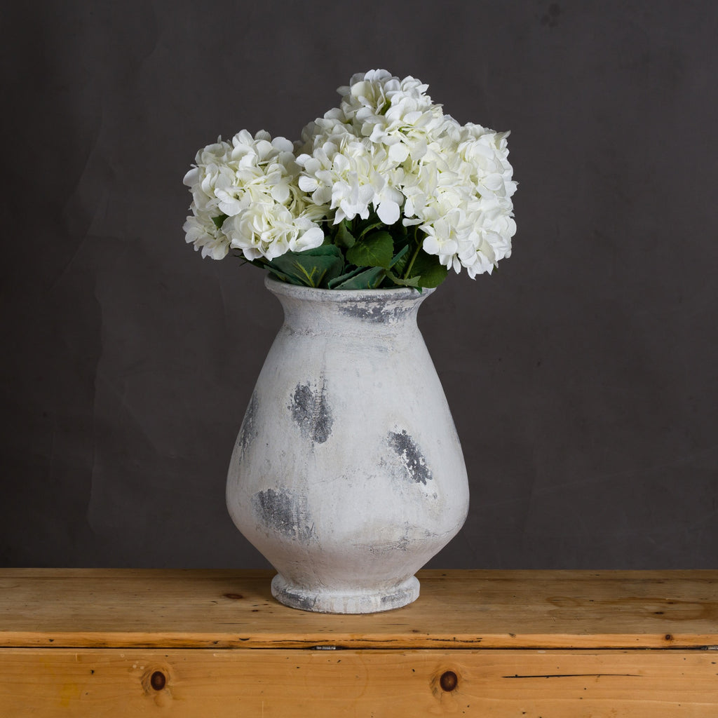 Naxos Large Antique White Vase — detail close-up stone ceramic