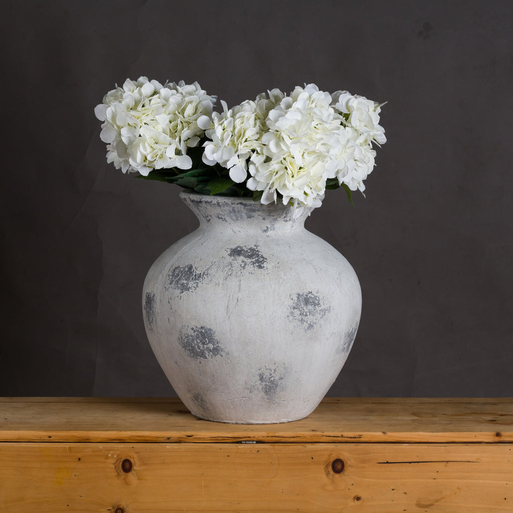 Downton Large Antique White Vase — detail close-up stone ceramic