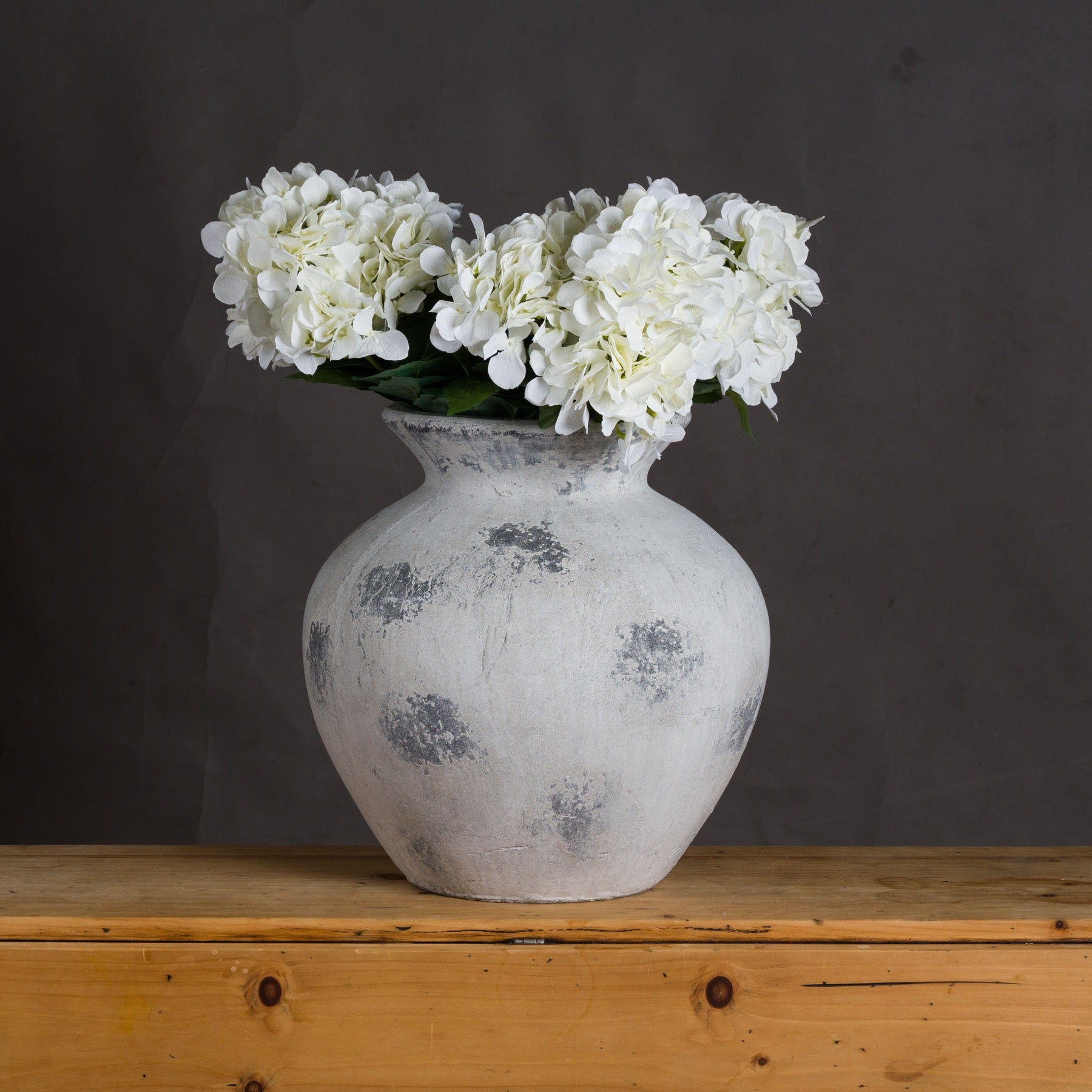 Downton Large Antique White Vase — detail close-up stone ceramic