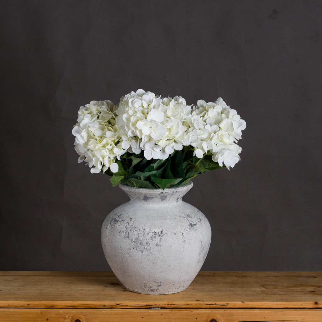 Darcy Antique White Vase — detail close-up stone ceramic