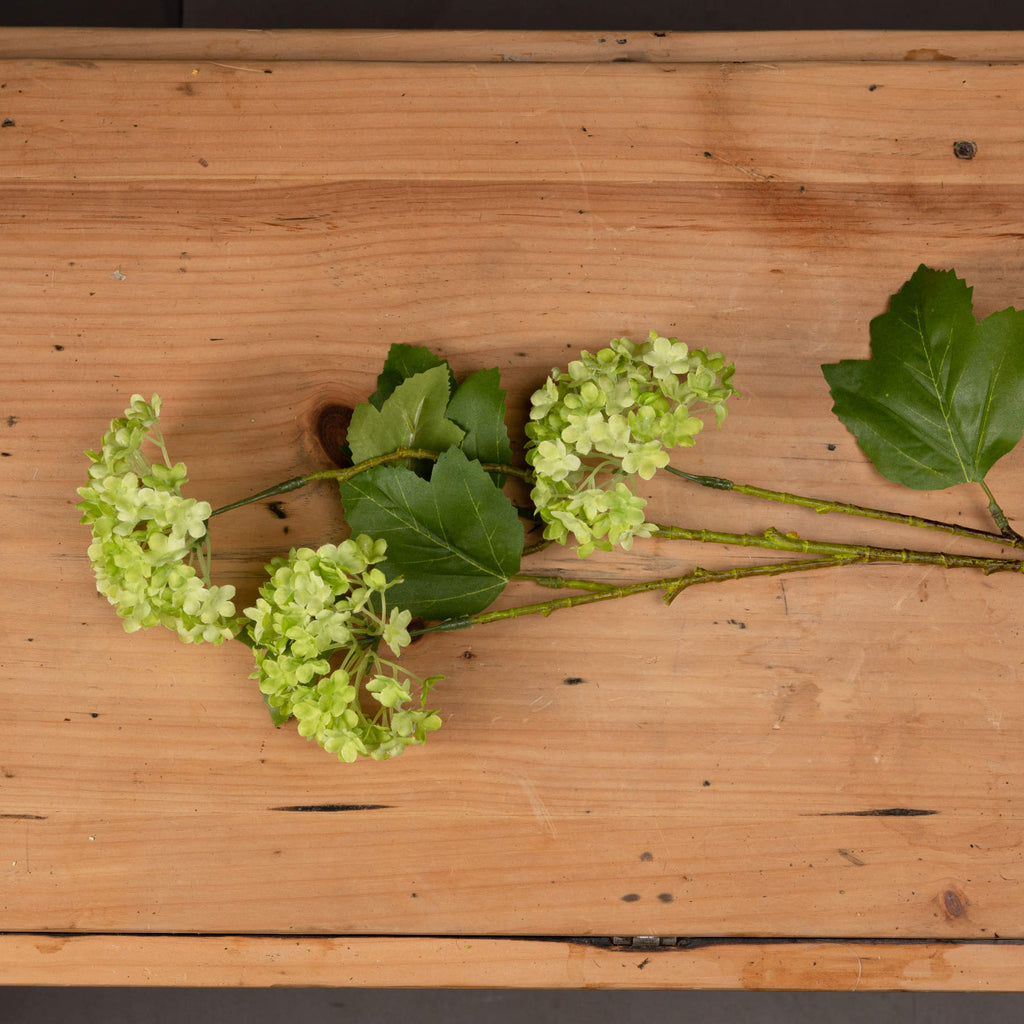 Green Viburnum Spray — side view green plastic