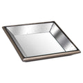 Astor Distressed Mirrored Square Tray W/Wooden Detailing Sml — main product view