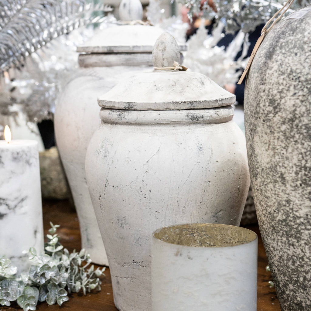 Bloomville Large Stone Ginger Jar — detail close-up stone ceramic