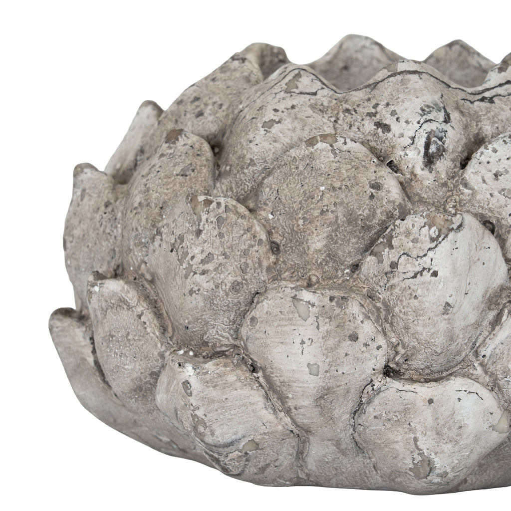 Stone Effect Acorn Tea Light Holder — detail close-up stone ceramic