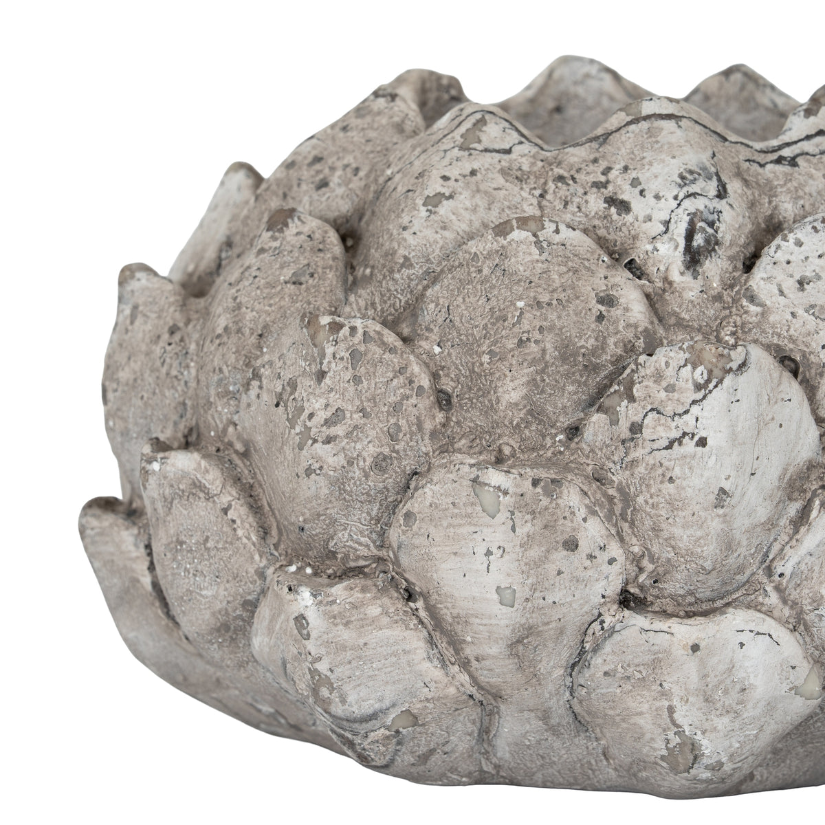 Large Stone Effect Acorn Tea Light Holder, detail close-up