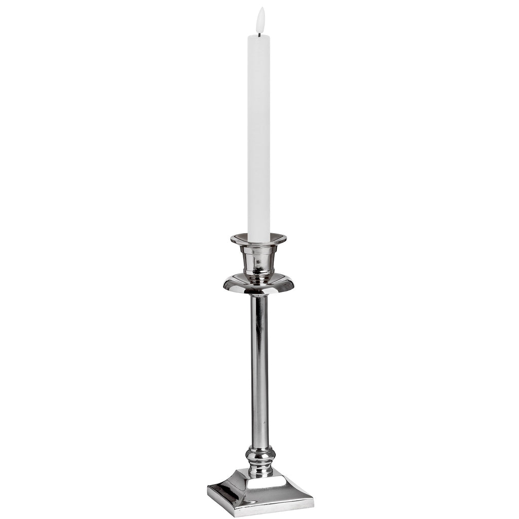 Luxe Collection Natural Glow S/ 2 White LED Dinner Candles — side view white plastic