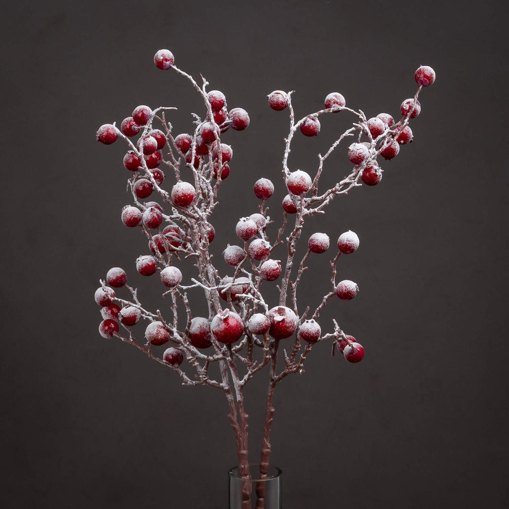 Artificial Large Red Festive Berry Stem, main product view