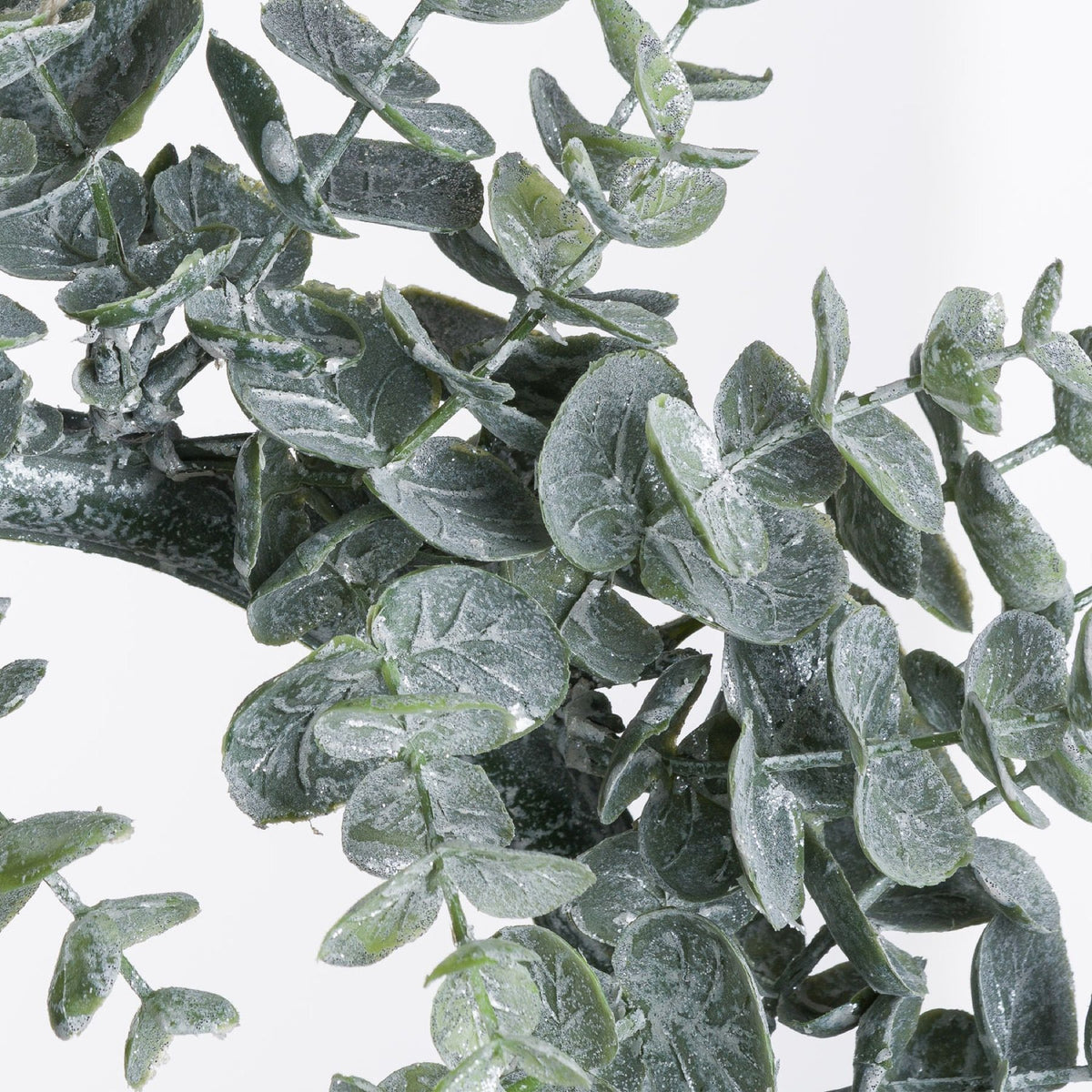 Artificial Large Frosted Eucalyptus Candle Wreath, alternative angle