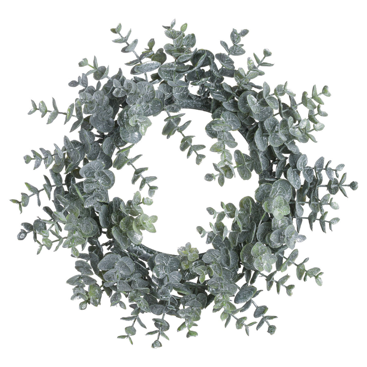 Artificial Large Frosted Eucalyptus Candle Wreath, main product view