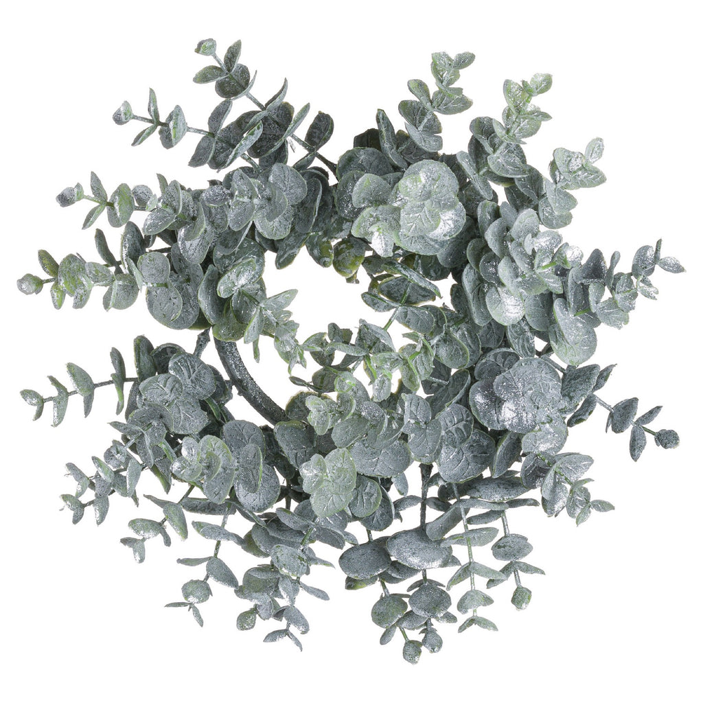 Frosted Eucalyptus Candle Wreath