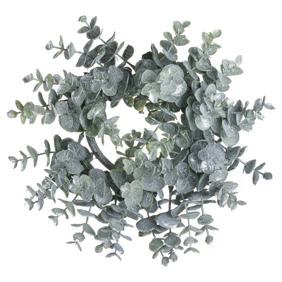 Frosted Eucalyptus Candle Wreath