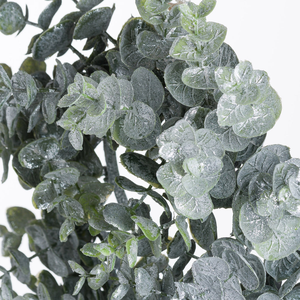 Artificial Small Frosted Eucalyptus Candle Wreath, alternative angle