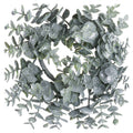 Artificial Small Frosted Eucalyptus Candle Wreath, main product view