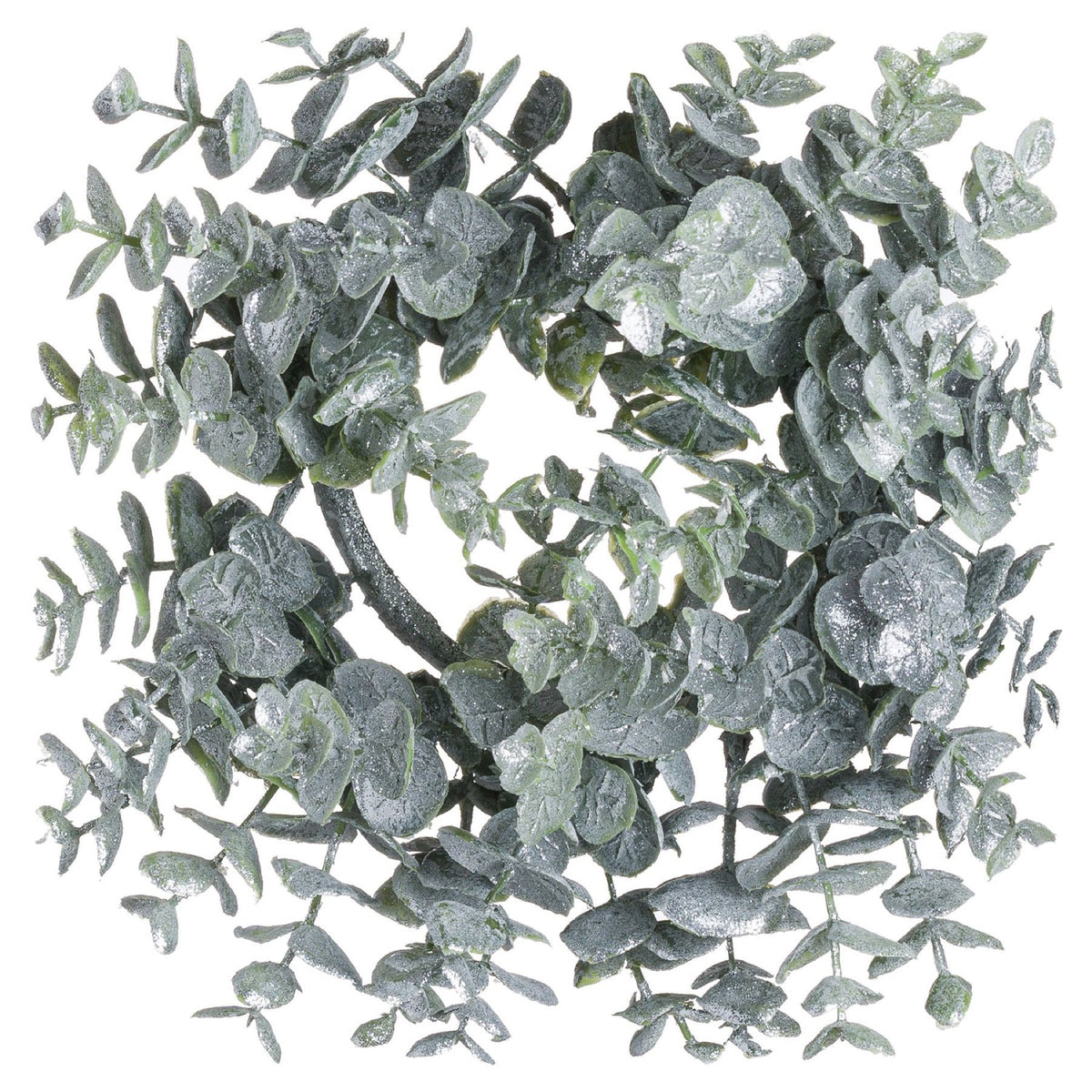 Artificial Small Frosted Eucalyptus Candle Wreath, main product view