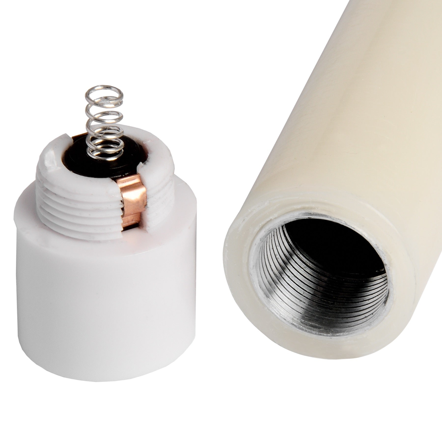 Luxe Collection Natural Glow S/ 2 Ivory LED Dinner Candles — detail close-up white plastic
