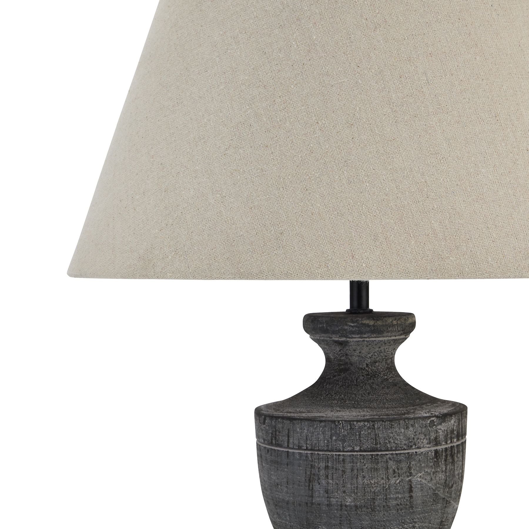 Incia Urn Wooden Table Lamp — detail close-up brown wood