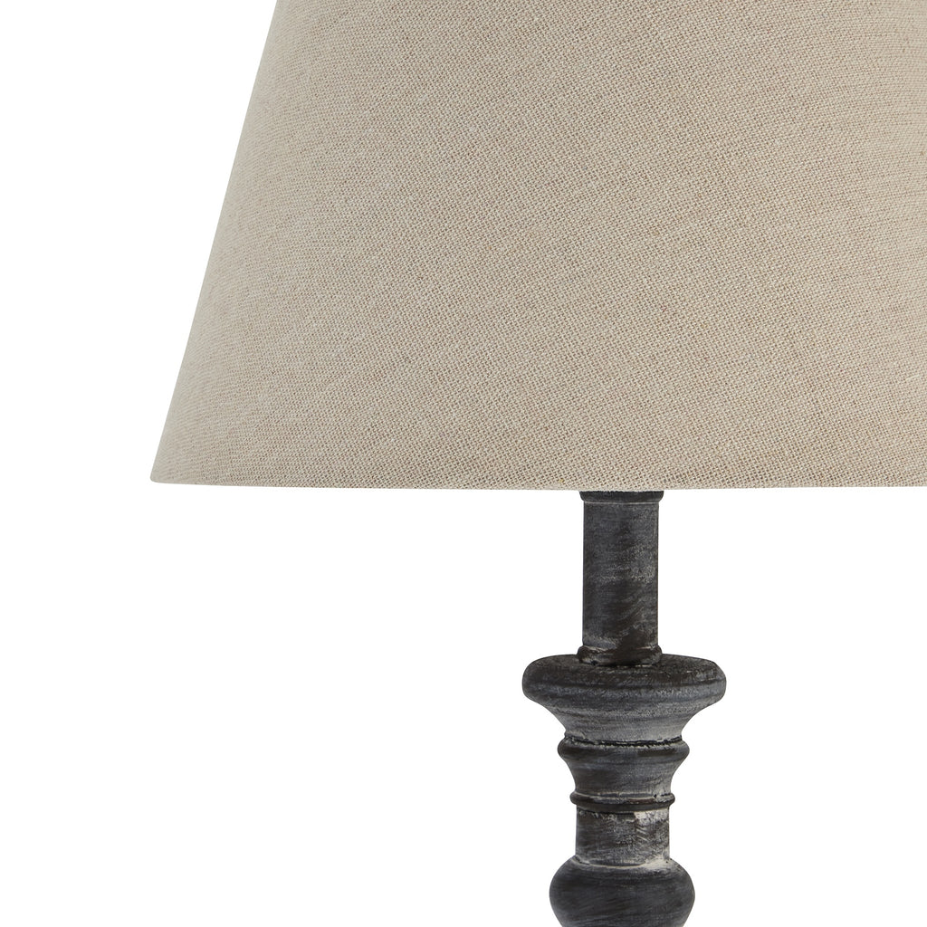 Incia Column Table Lamp — detail close-up brown wood