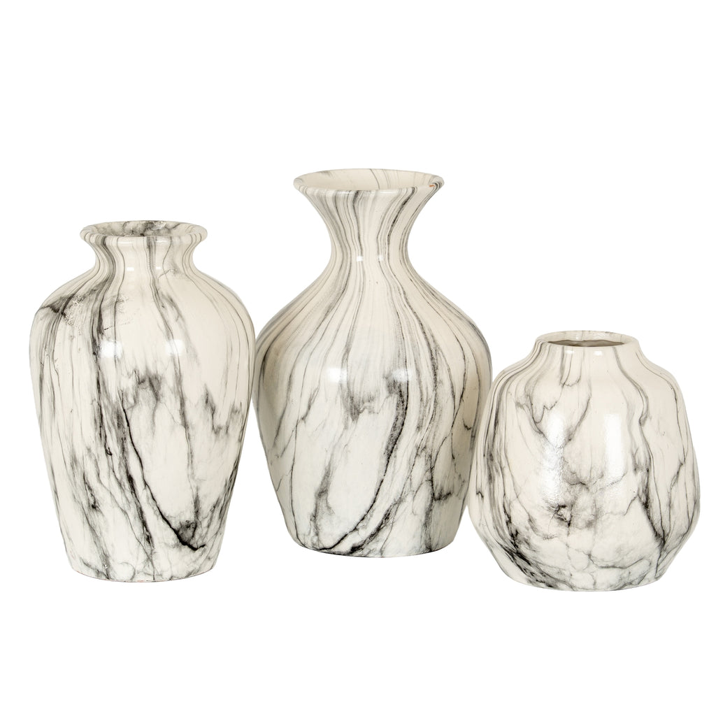 Marble Effect Ellipse Large Vase