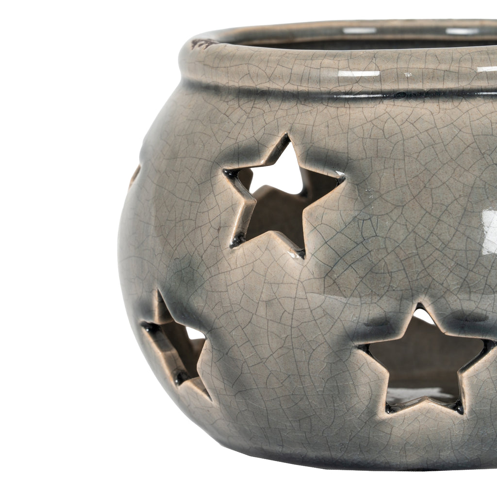 Garda Star Candle Lantern — alternative angle grey ceramic