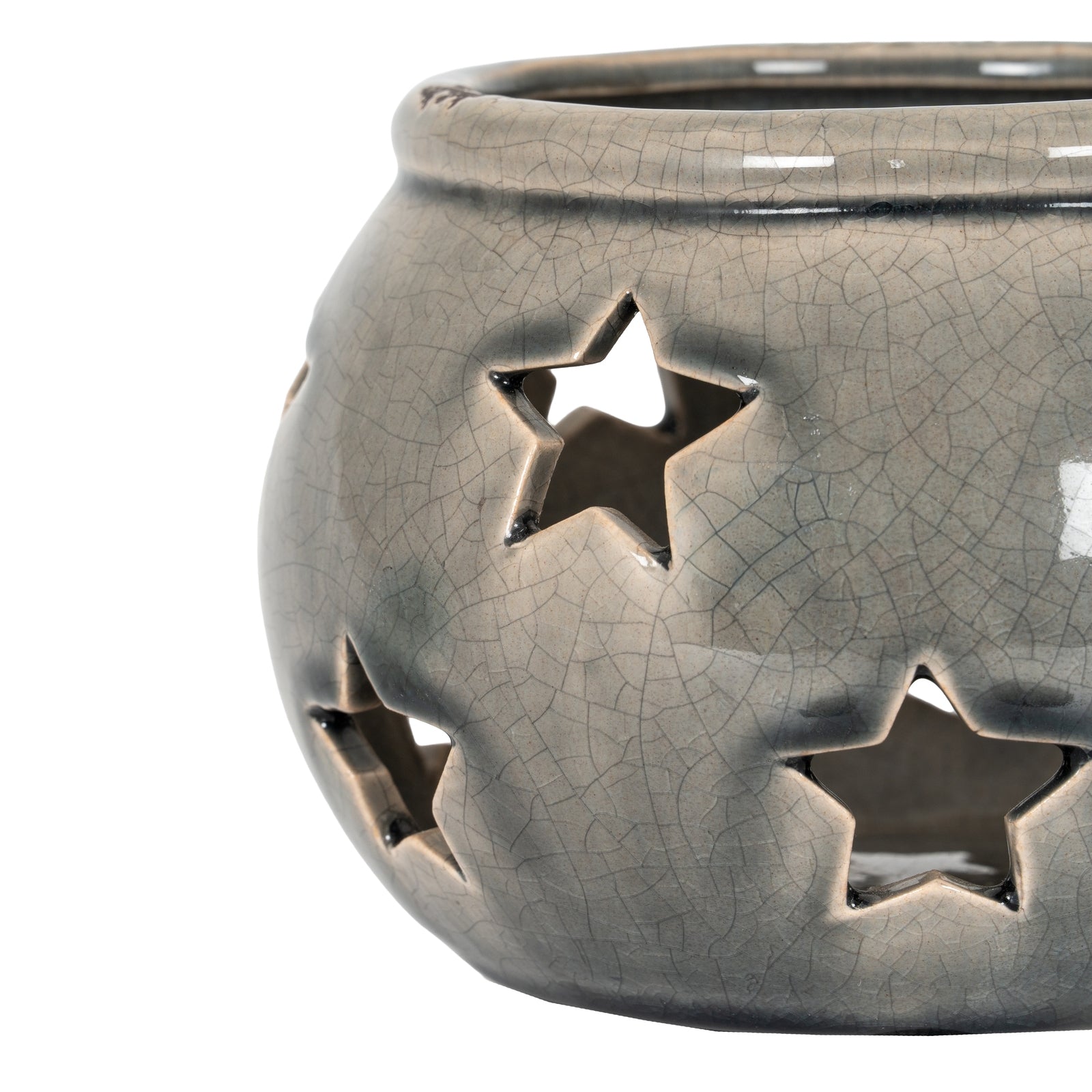 Garda Star Candle Lantern — alternative angle grey ceramic