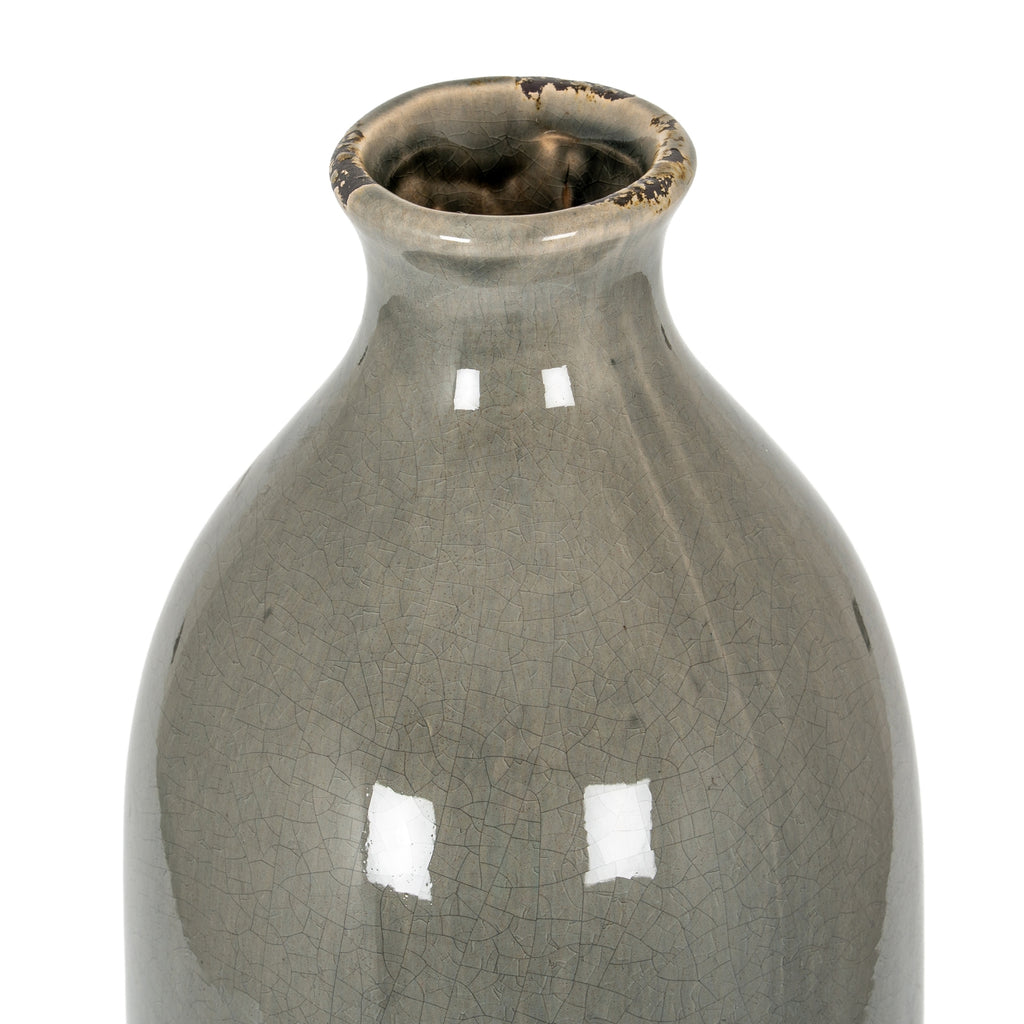 Garda Grey Glazed Gisela Vase — side view grey ceramic