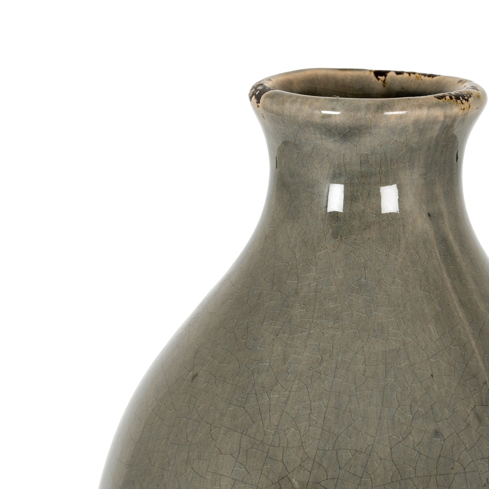 Garda Grey Glazed Gisela Vase — detail close-up grey ceramic