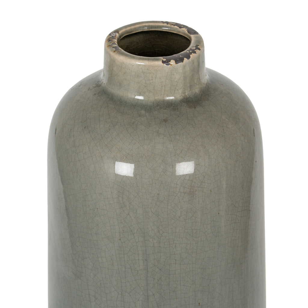 Garda Grey Glazed Raine Vase — side view grey ceramic