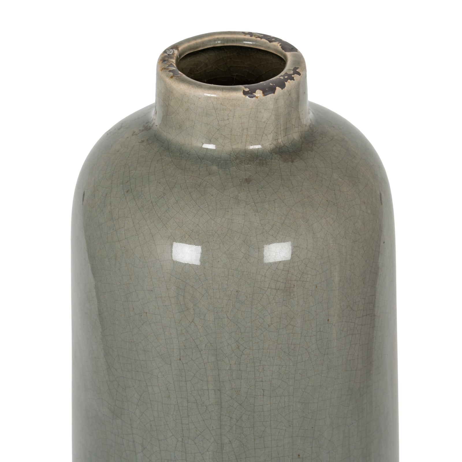 Garda Grey Glazed Raine Vase — side view grey ceramic