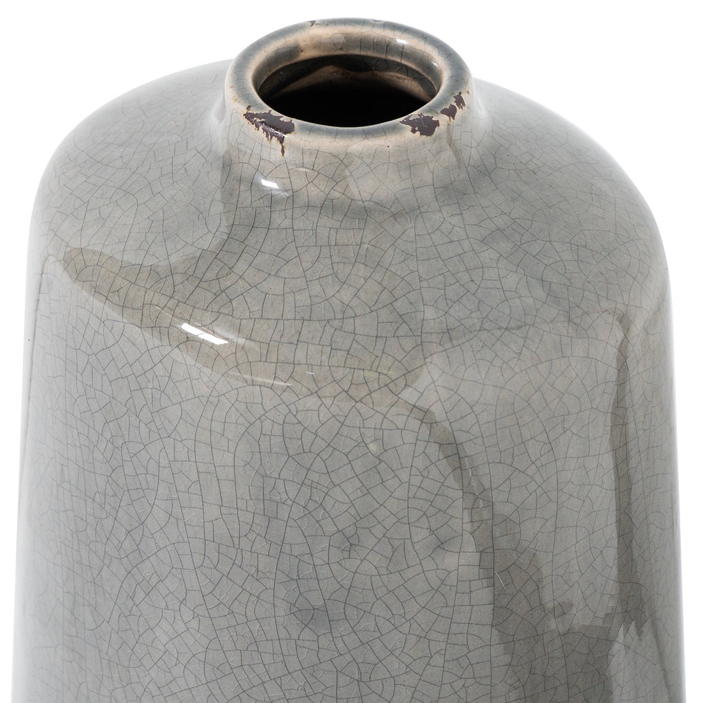 Garda Grey Glazed Liv Vase — side view grey ceramic