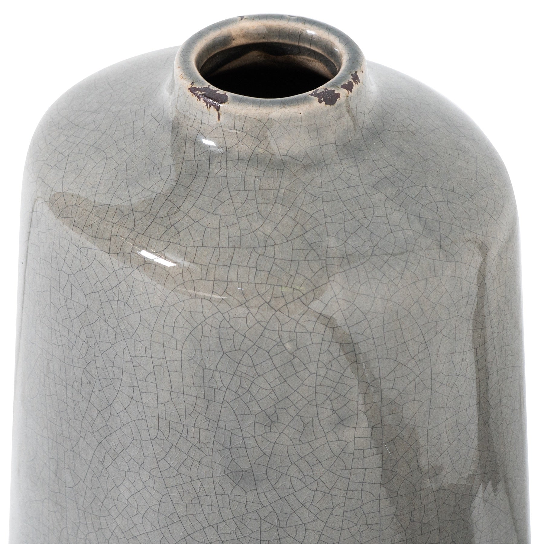 Garda Grey Glazed Liv Vase — side view grey ceramic