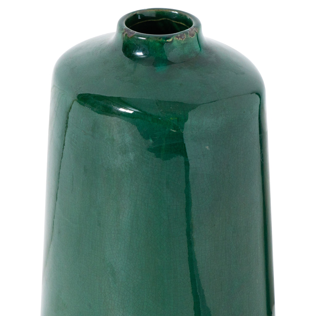 Garda Emerald Glazed Liv Vase — side view green ceramic