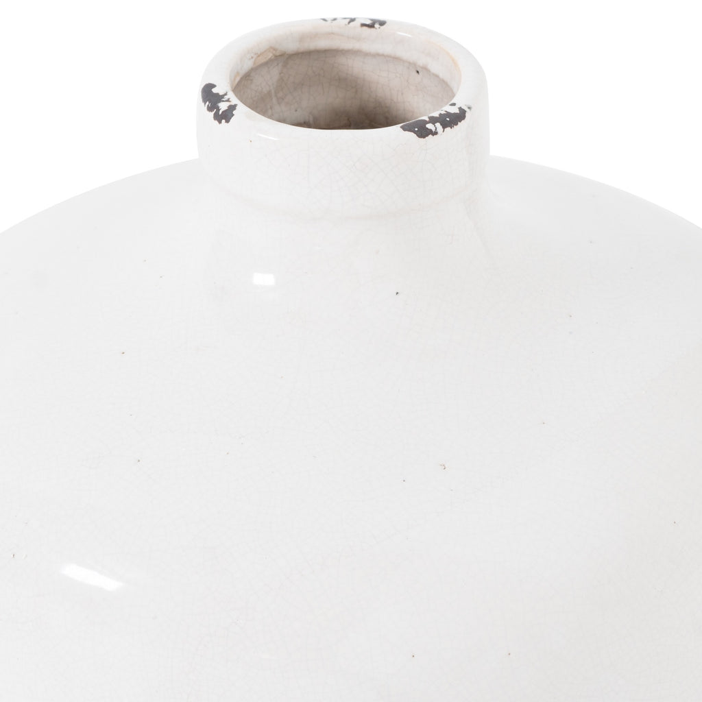 Garda Glazed Eve Vase — side view white ceramic