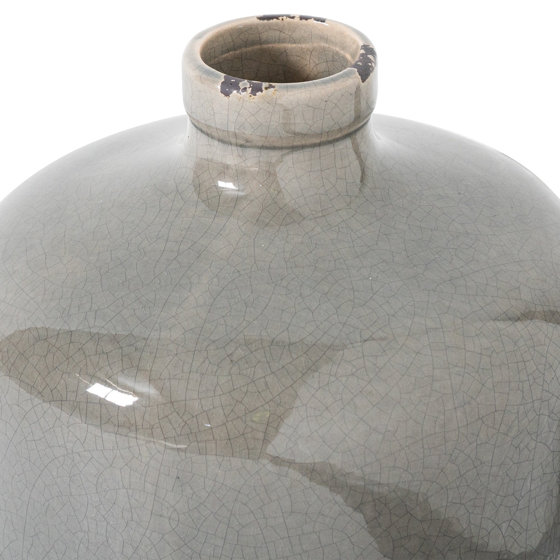 Garda Grey Glazed Eve Vase — side view grey ceramic