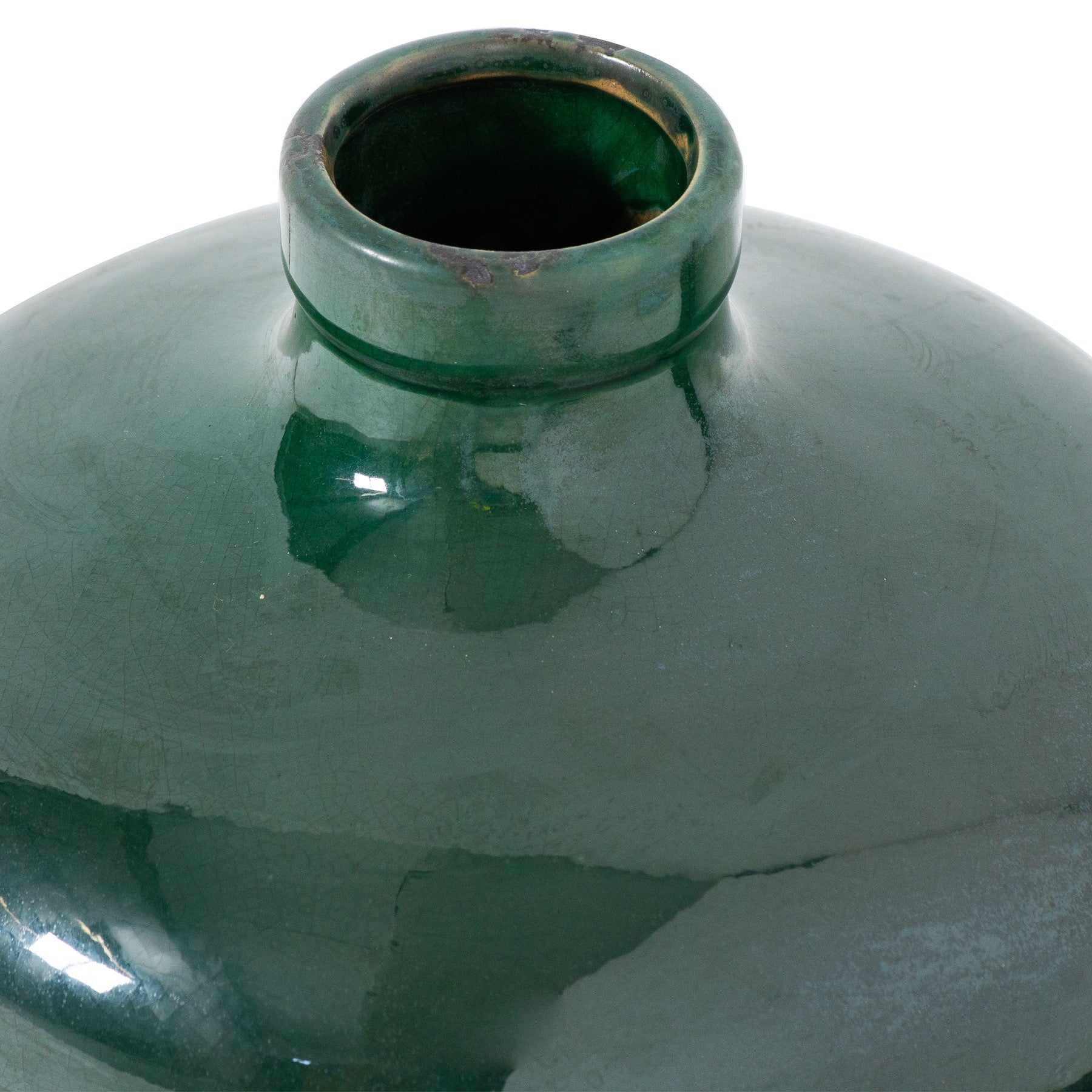 Garda Emerald Glazed Eve Vase — side view green ceramic