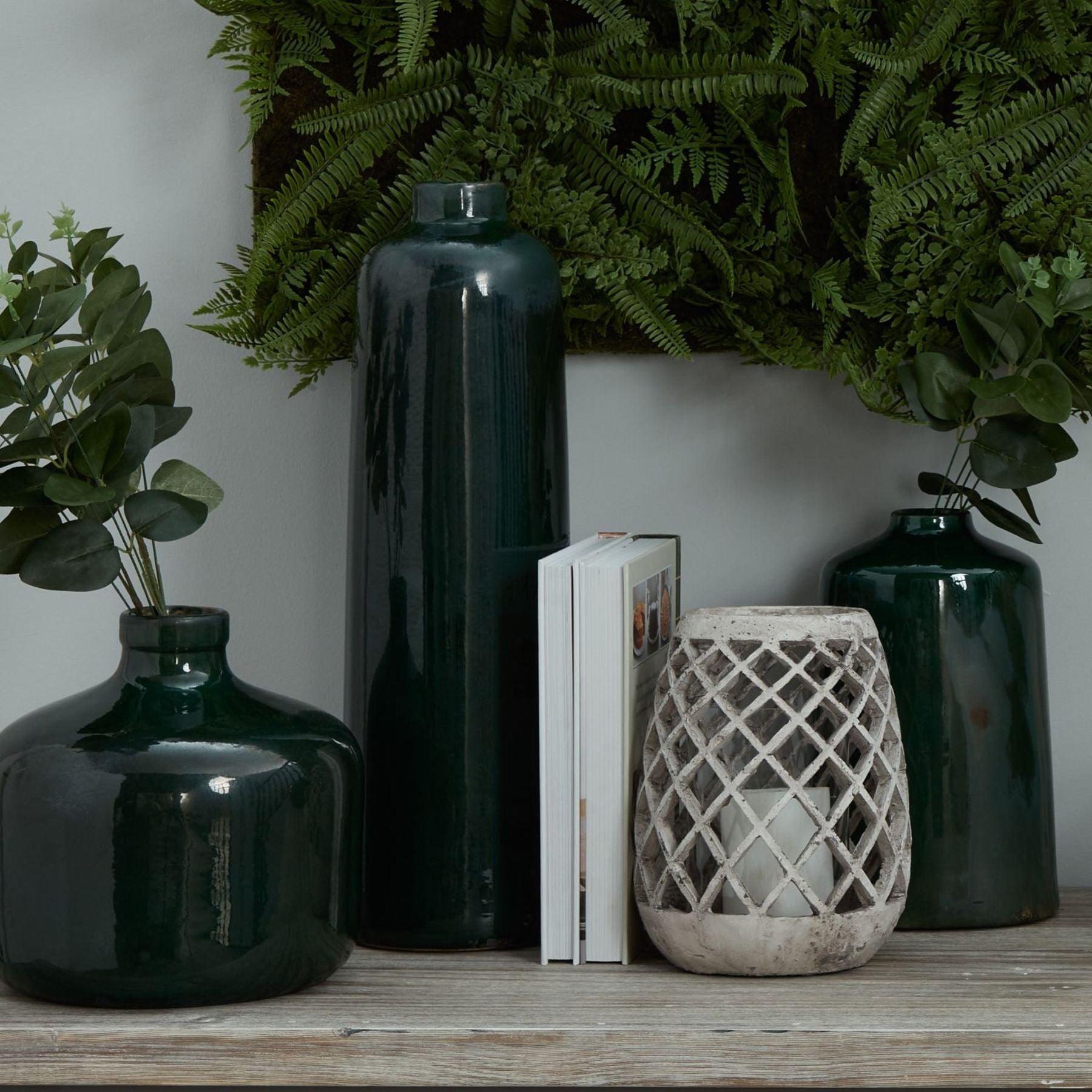 Garda Emerald Glazed Eve Vase — detail close-up green ceramic