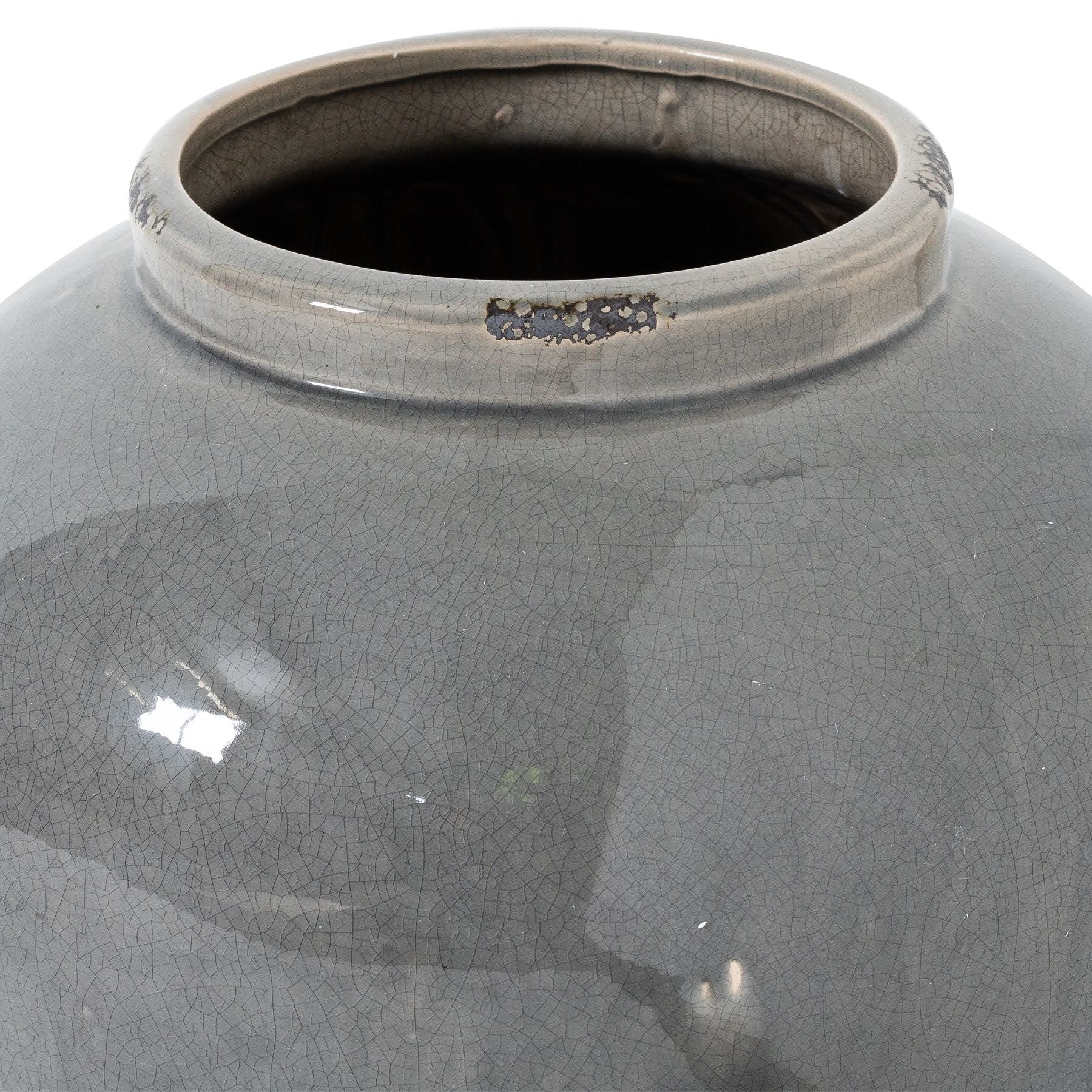 Garda Grey Glazed Juniper Vase — side view grey ceramic