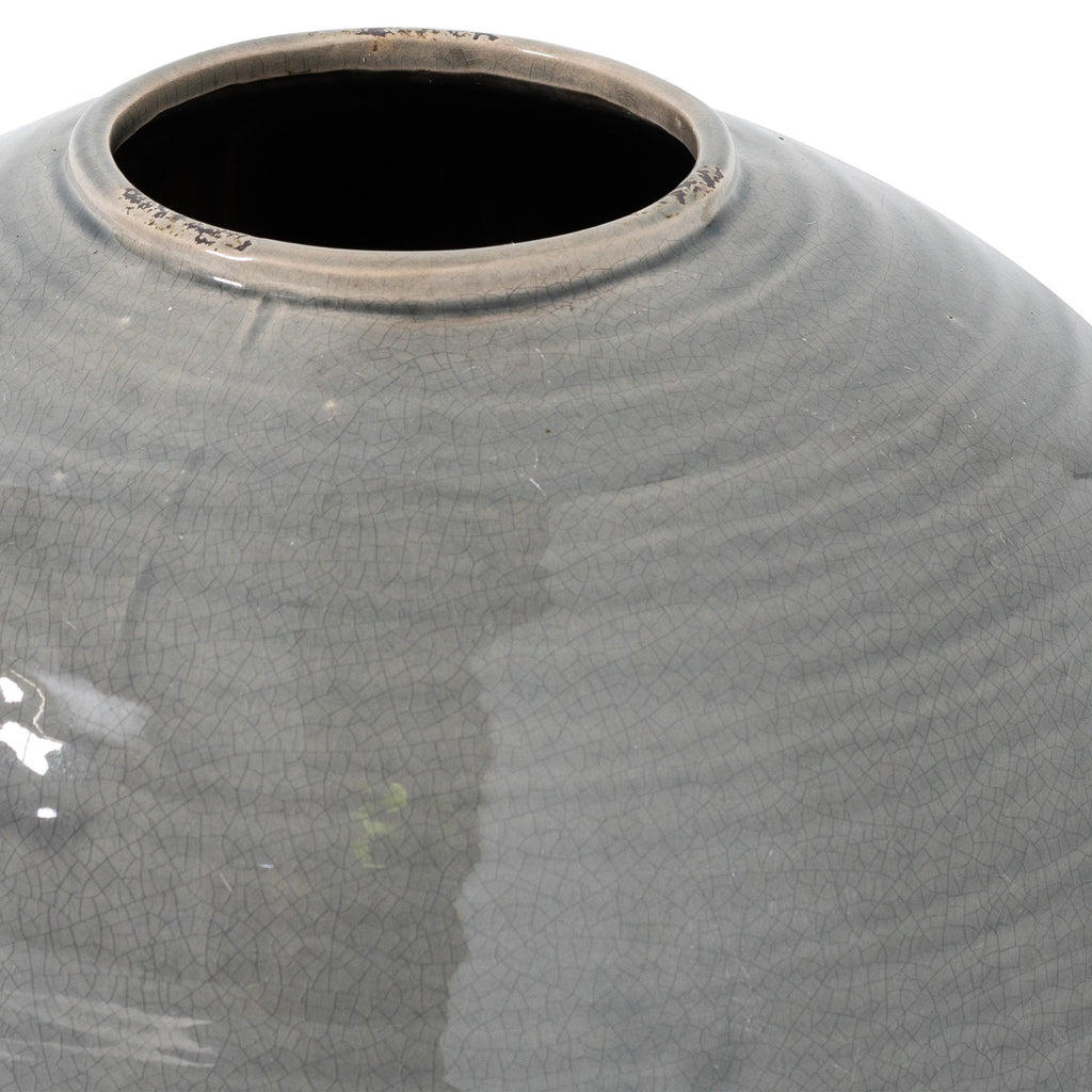 Garda Grey Glazed Regola Vase — side view grey ceramic
