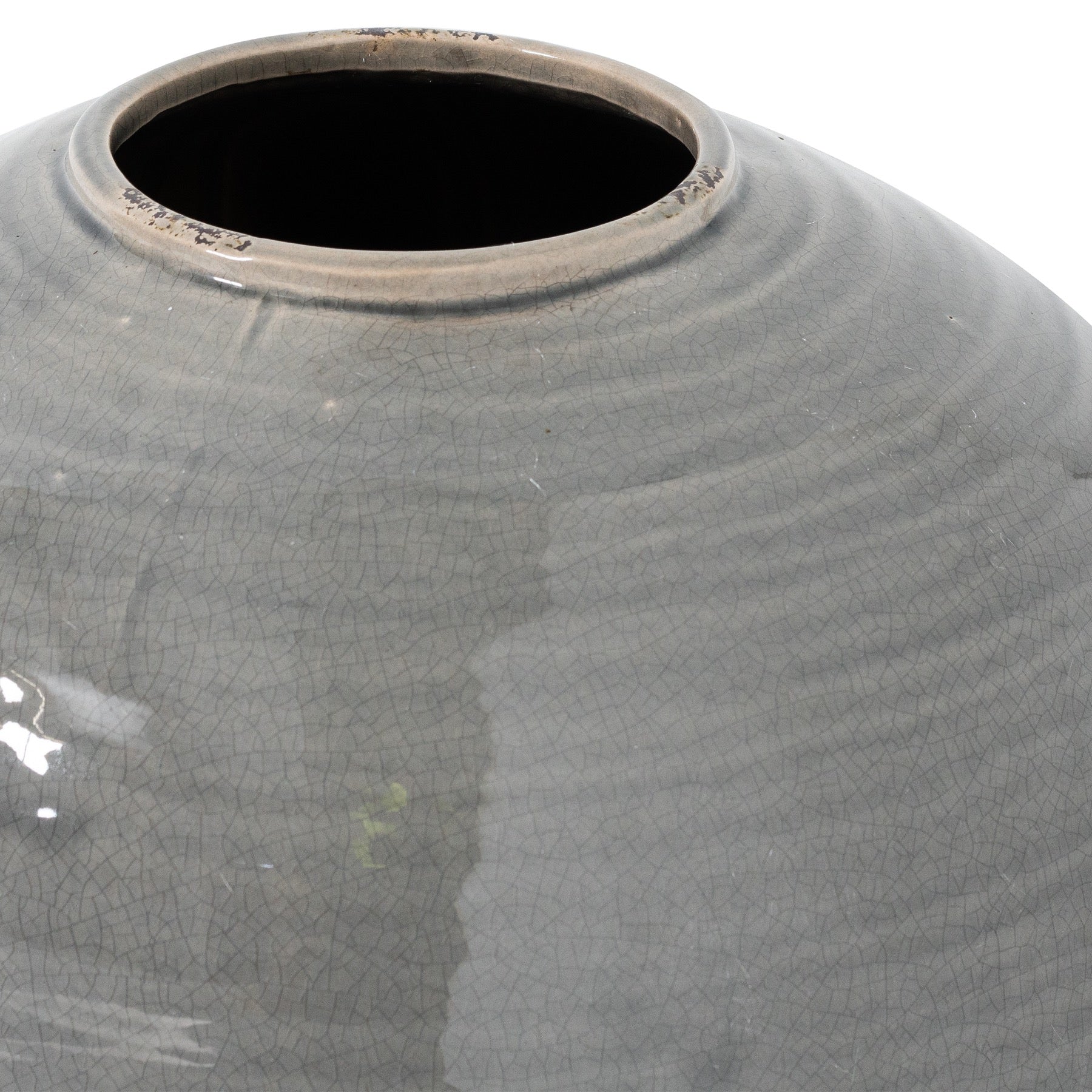 Garda Grey Glazed Regola Vase — side view grey ceramic